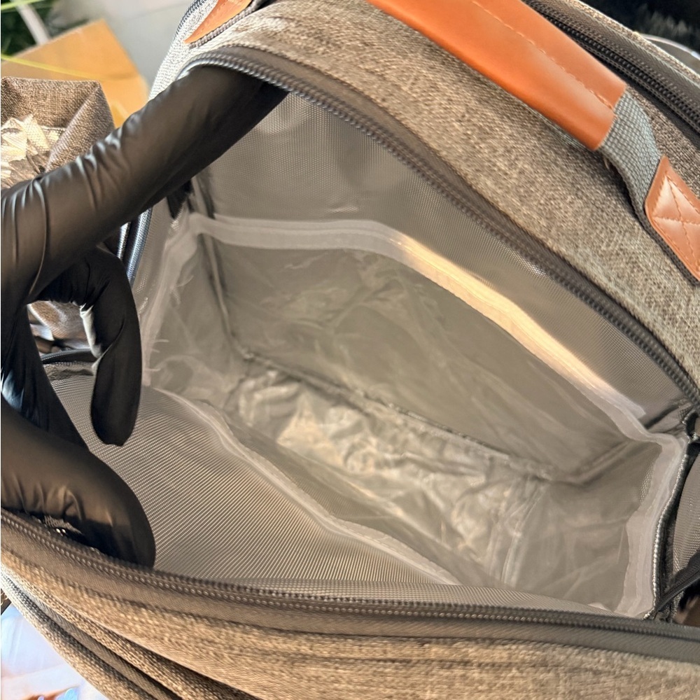 Gray and Brown picnick Backpack - Picture 6 of 11
